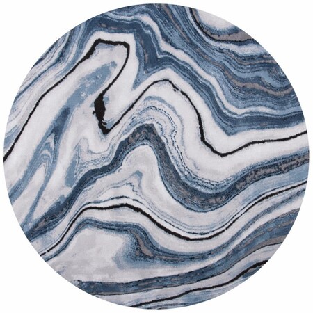 Safavieh 5 ft. 3 in. x 5 ft. 3 in. Craft Power Loomed Round Area Rug; Blue & Grey CFT819M-5R